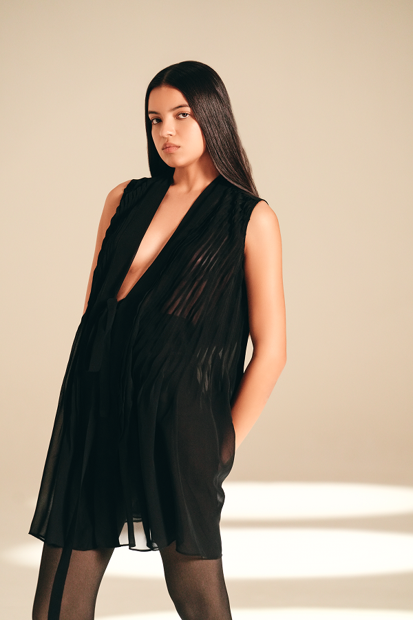 Front Open Overlay Midnight viscose