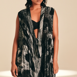 Front Open Overlay Feather Bloom viscose