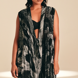 Front Open Overlay Feather Bloom viscose
