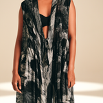 Front Open Overlay Feather Bloom viscose