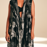 Front Open Overlay Feather Bloom viscose
