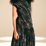 Imprint Pleated Dress Feral viscose