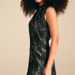 Imprint Pleated Dress Feral viscose