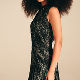 Imprint Pleated Dress Feral viscose