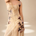 Inlay Dress Champagne nylon-mesh
