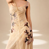 Inlay Dress Champagne nylon-mesh