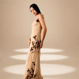 Inlay Dress Champagne nylon-mesh