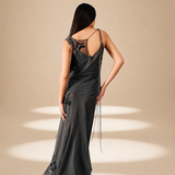 Inlay Dress Ash nylon-mesh