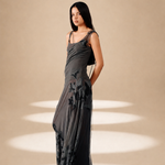 Inlay Dress Ash nylon-mesh