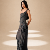 Inlay Dress Ash nylon-mesh