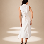 Ivory Poise Draped Dress Ivory moss-georgette