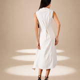Ivory Poise Draped Dress Ivory moss-georgette
