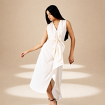 Ivory Poise Draped Dress Ivory moss-georgette