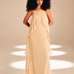 Lateral Slip Dress Champagne viscose