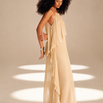 Lateral Slip Dress Champagne viscose