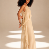 Lateral Slip Dress Champagne viscose