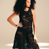 Lattice Dress Midnight nylon-mesh