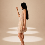 Lattice Dress Champagne nylon-mesh