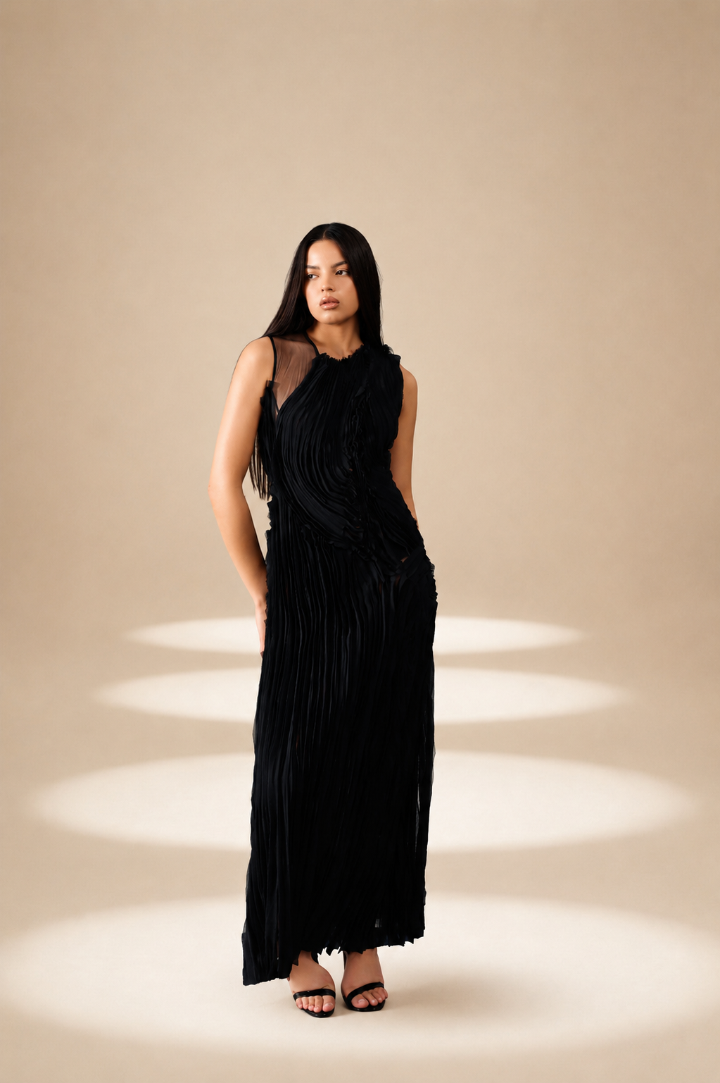 Layered Dress Midnight viscose