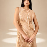 Layered Dress Champagne viscose
