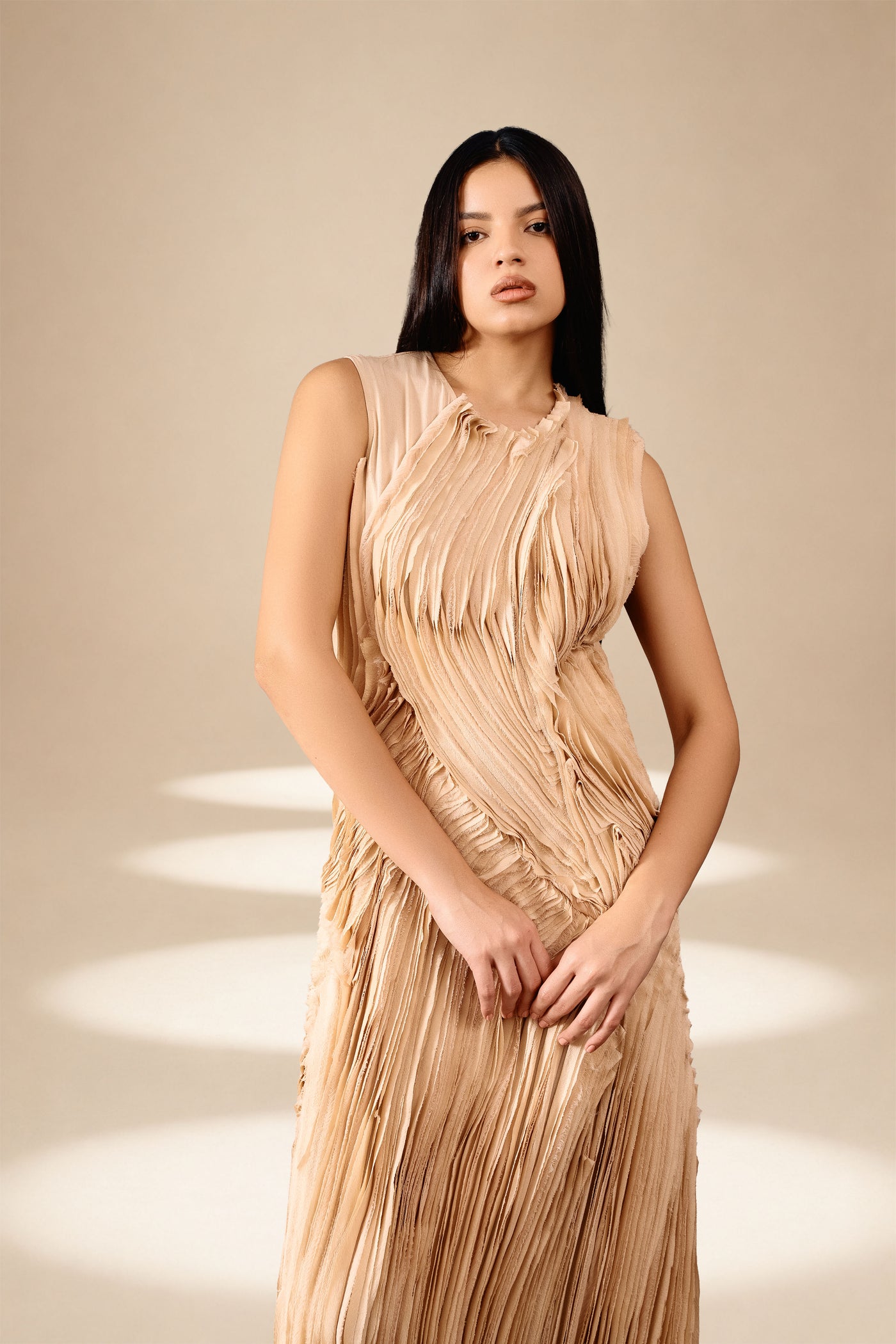 Layered Dress Champagne viscose