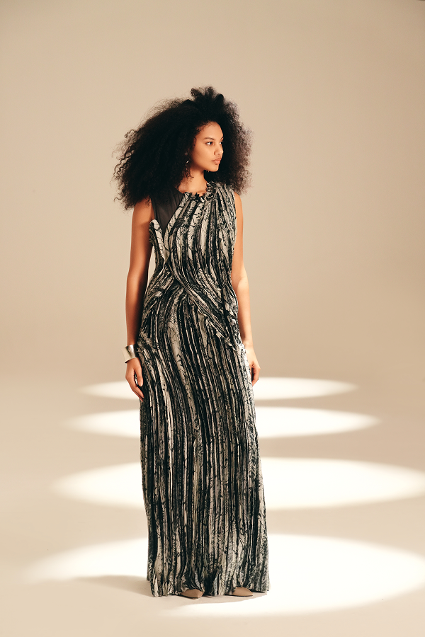 Layered Dress Dense Garden viscose