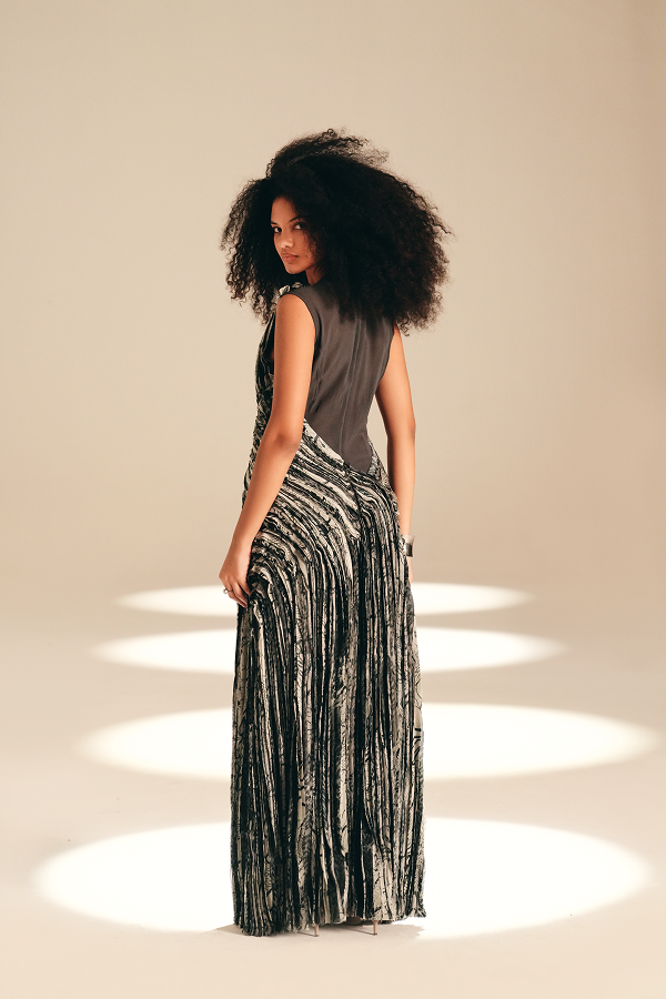 Layered Dress Dense Garden viscose