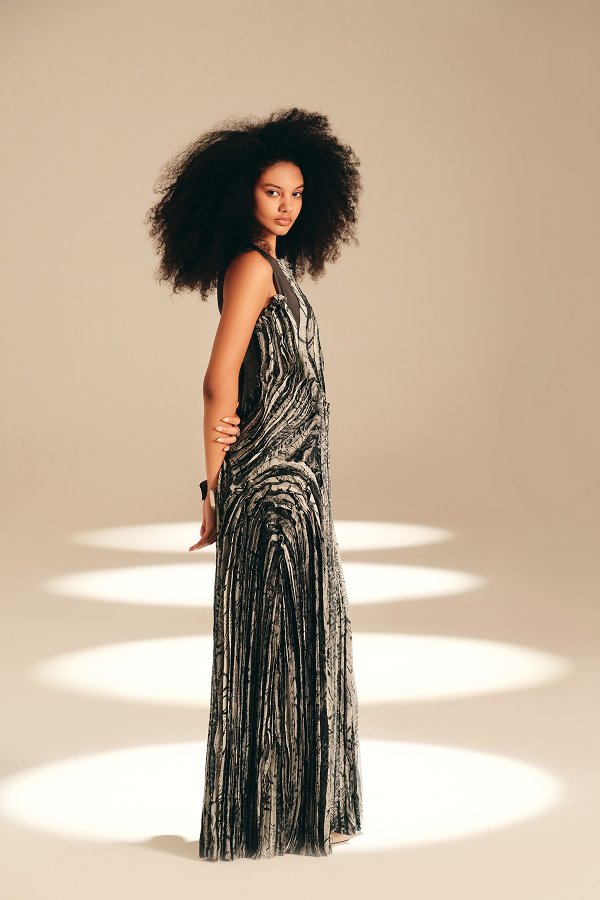 Layered Dress Dense Garden viscose