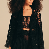 Openwork Muse Wrap Midnight nylon-mesh
