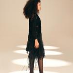 Openwork Muse Wrap Midnight nylon-mesh