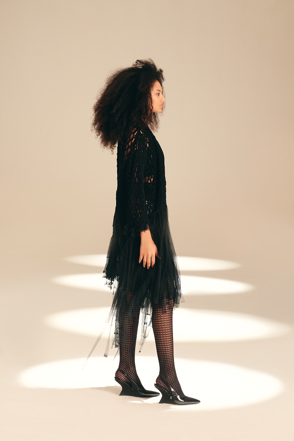 Openwork Muse Wrap Midnight nylon-mesh