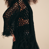 Openwork Muse Wrap Midnight nylon-mesh