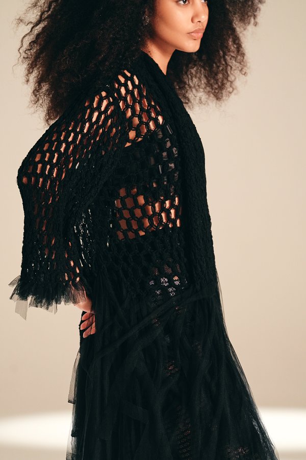 Openwork Muse Wrap Midnight nylon-mesh