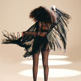Openwork Muse Wrap Midnight nylon-mesh