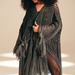 Openwork Muse Wrap Ash nylon-mesh