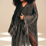 Openwork Muse Wrap Ash nylon-mesh