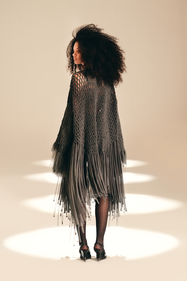 Openwork Muse Wrap Ash nylon-mesh