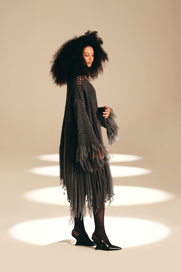 Openwork Muse Wrap Ash nylon-mesh