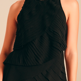 Panelle Mini Dress Midnight textured-crepe