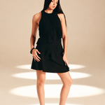 Panelle Mini Dress Midnight textured-crepe
