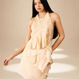 Panelle Mini Dress Champagne viscose