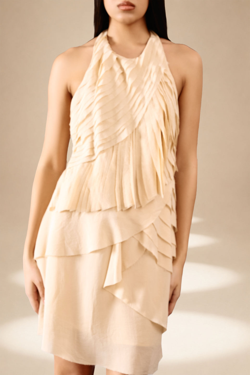 Panelle Mini Dress Champagne viscose
