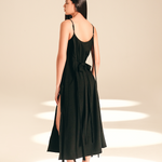 Sheath Side Slit Dress Midnight textured-crepe