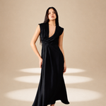 Side Sweep Dress Midnight orange-fibre