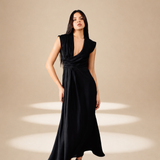Side Sweep Dress Midnight orange-fibre