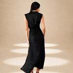 Side Sweep Dress Midnight orange-fibre