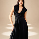 Side Sweep Dress Midnight orange-fibre