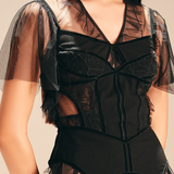 Threadscape Corset Midnight nylon-mesh-textured-crepe-blend