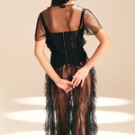 Threadscape Corset Midnight nylon-mesh-textured-crepe-blend