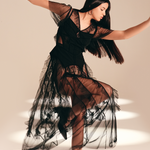 Threadscape Corset Midnight nylon-mesh-textured-crepe-blend